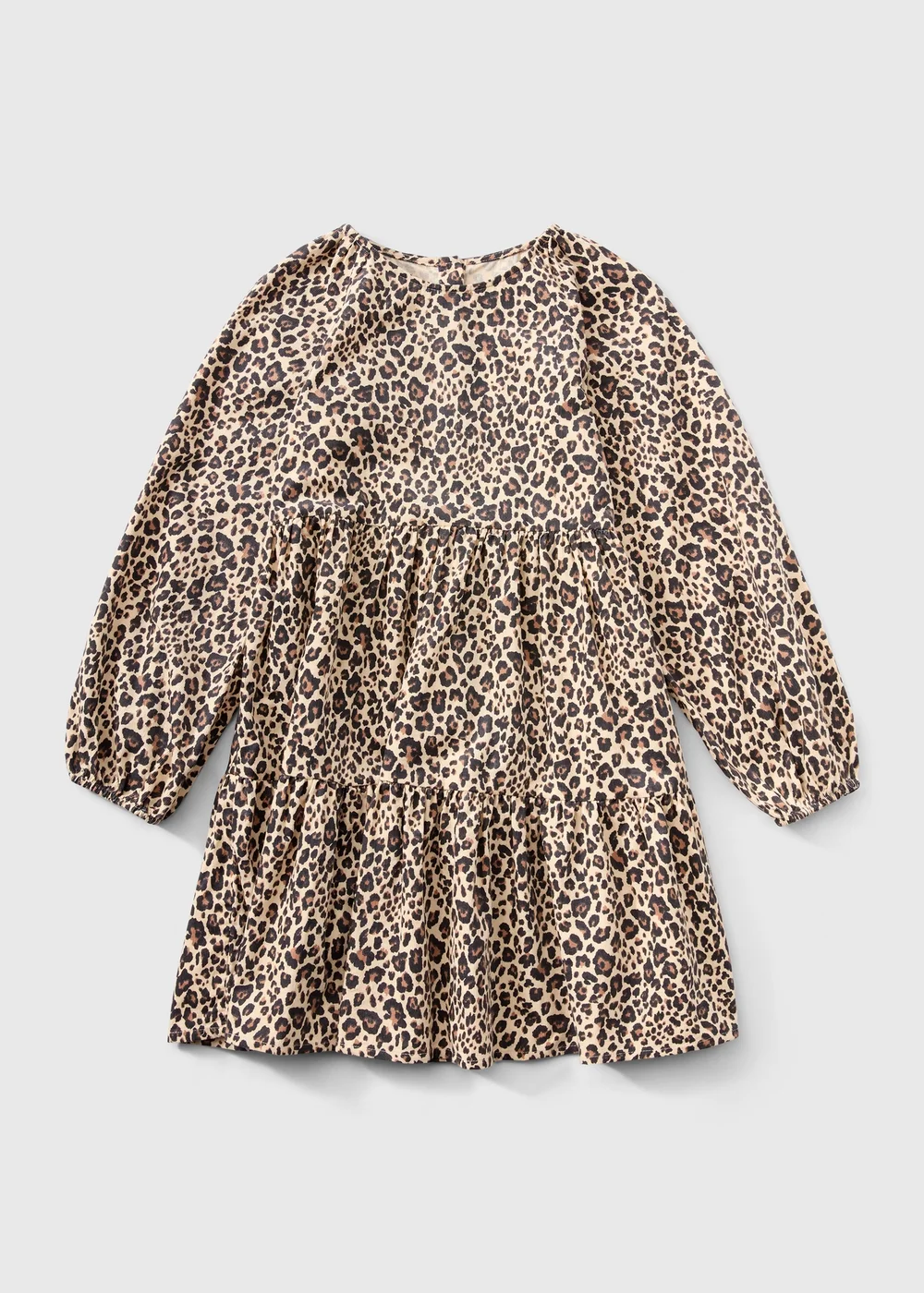 Girls Brown Leopard Print Dress (7-15yrs) - 7 Yrs Image 1