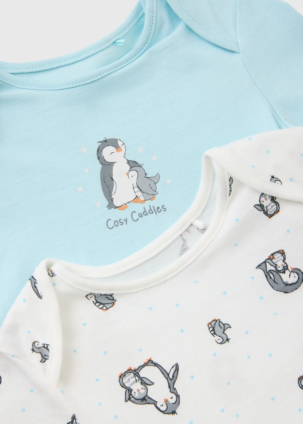 2 Pack Baby Blue Penguin Pyjamas (0-23mths) - 6-9 months Image 2