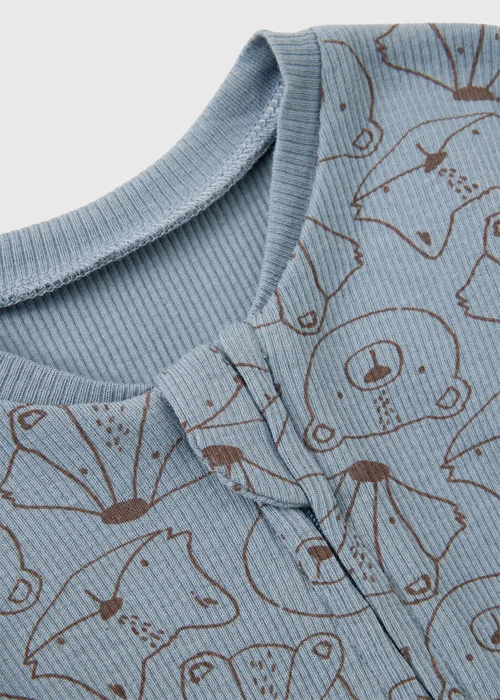 Baby Blue Woodland Print Sleepsuit (0-23mths) - First Size Image 2