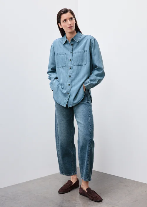Denim Mid Blue Pocket Shirt - 8 Image 1