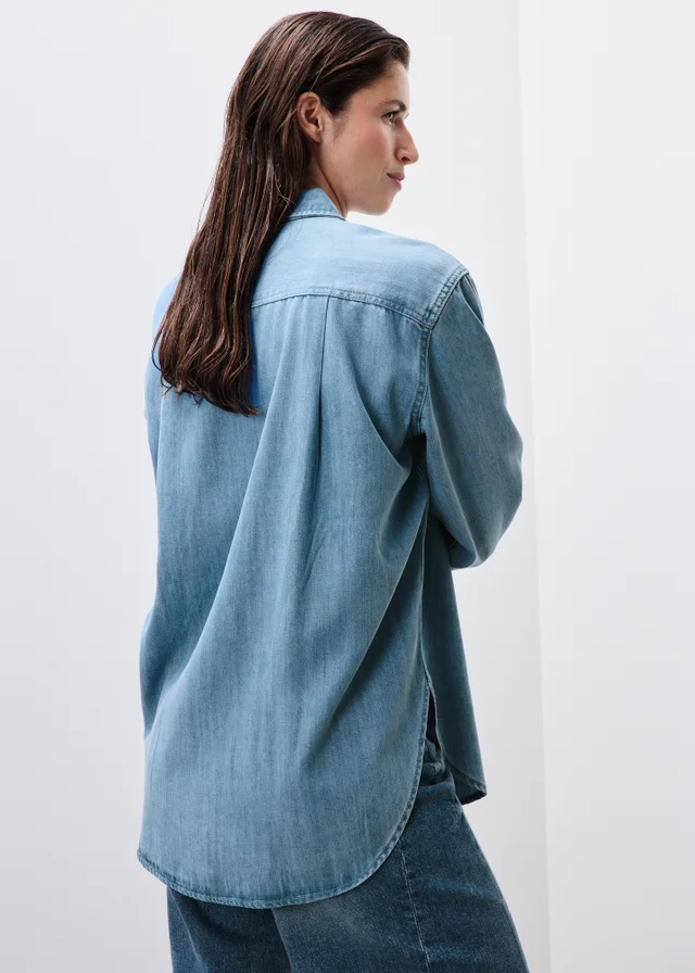 Denim Mid Blue Pocket Shirt