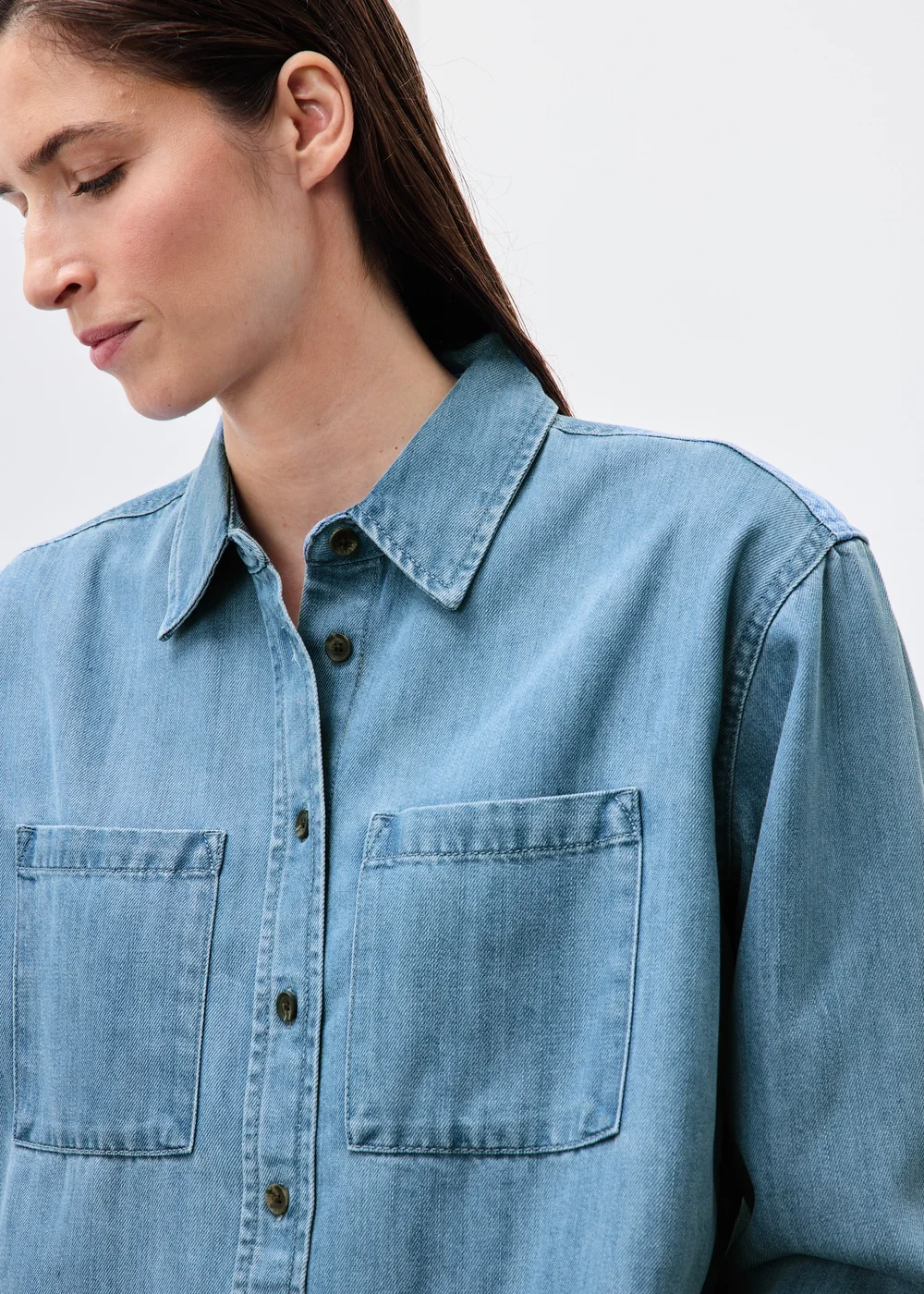 Denim Mid Blue Pocket Shirt - 8 Image 3