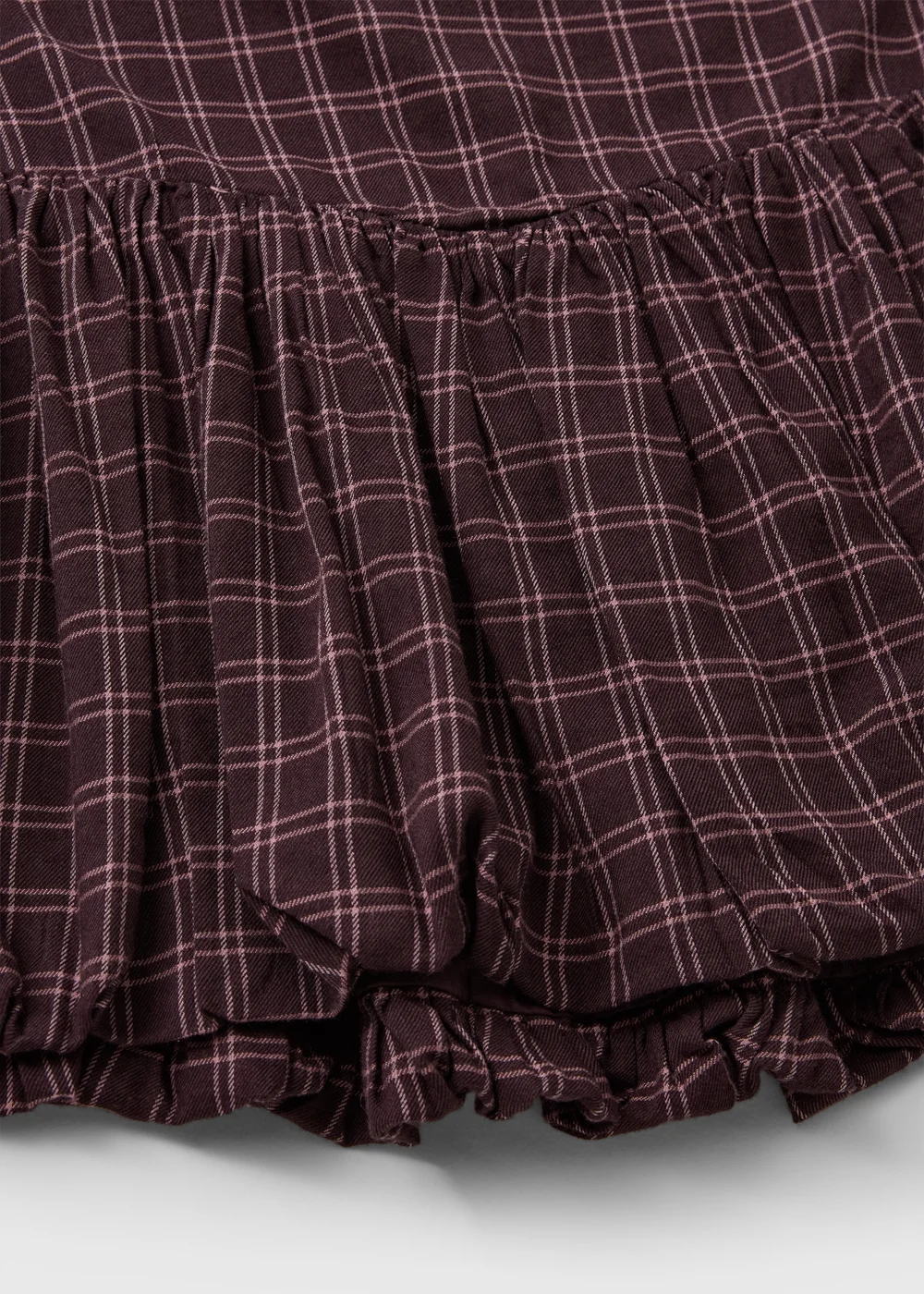 Girls Burgundy Check Puffball Skirt (7-15yrs) - 7 Yrs Image 2