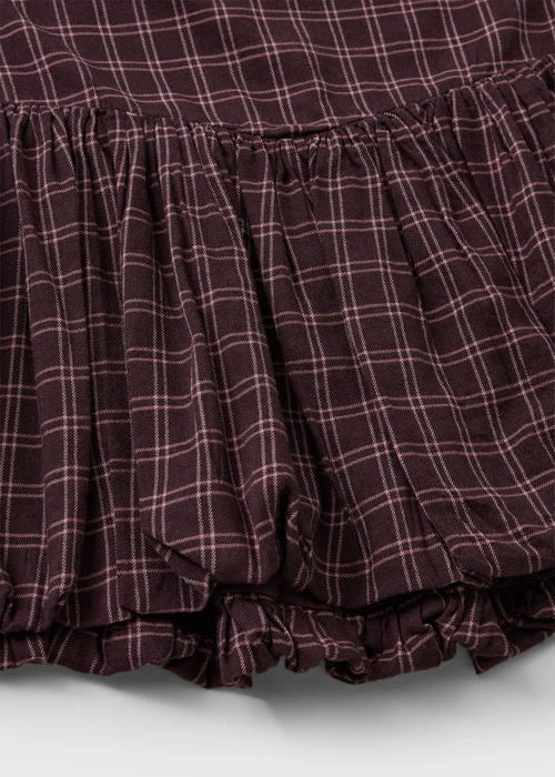 Girls Burgundy Check Puffball Skirt (7-15yrs) - 7 Yrs Image 2