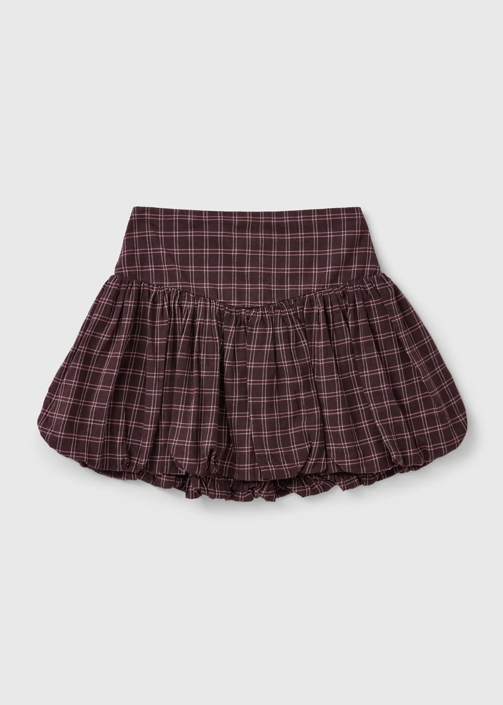 Girls Burgundy Check Puffball Skirt (7-15yrs) - 7 Yrs Image 1
