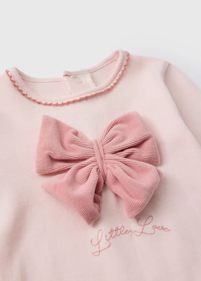 Baby Pink Mummys Girl 3D Bow Sleepsuit (0-18mths)