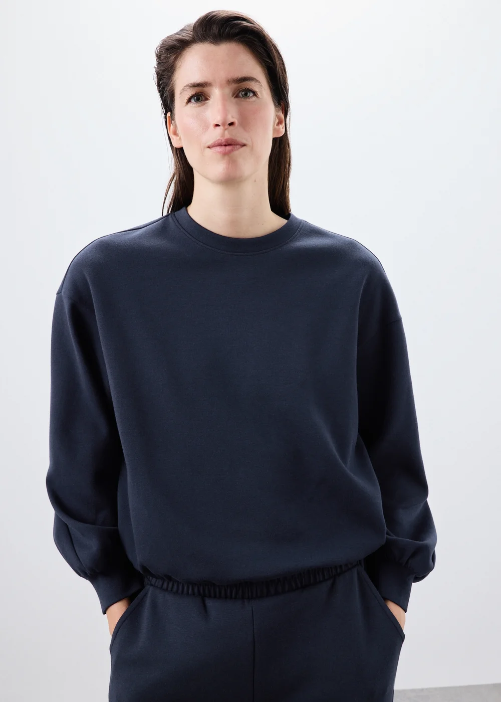 Navy Cocoon Sleave Co Ord Sweatshirt - 8 Image 1