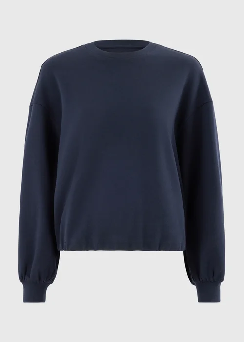 Navy Cocoon Sleave Co Ord Sweatshirt - 8 Image 4