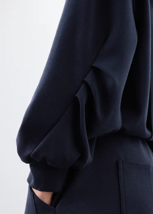 Navy Cocoon Sleave Co Ord Sweatshirt - 8 Image 3