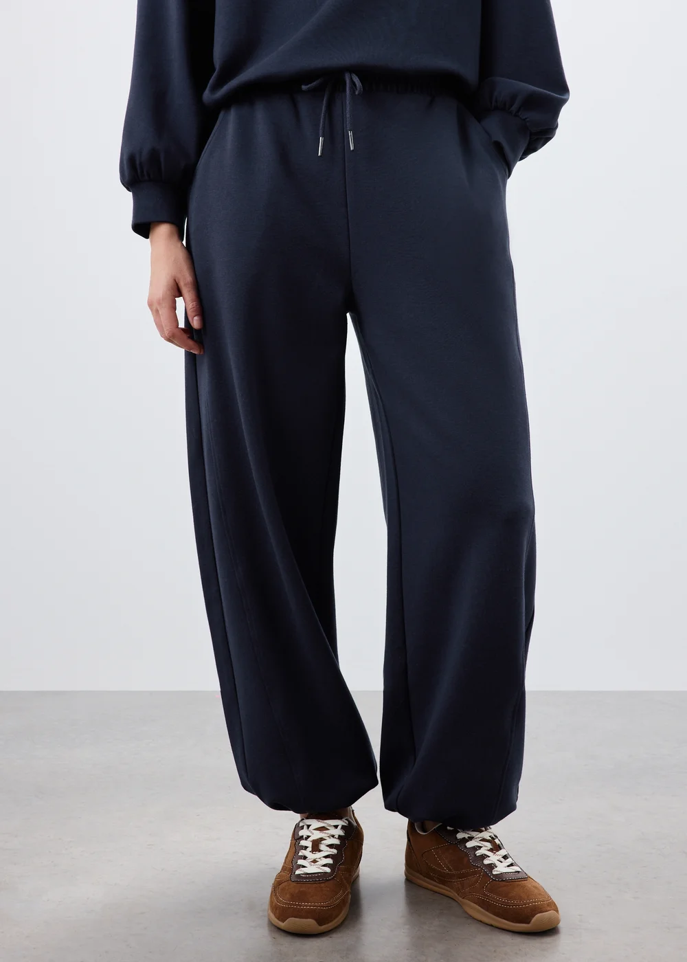 Navy Barrel Leg Co Ord Jogging Bottoms - 8 Image 2