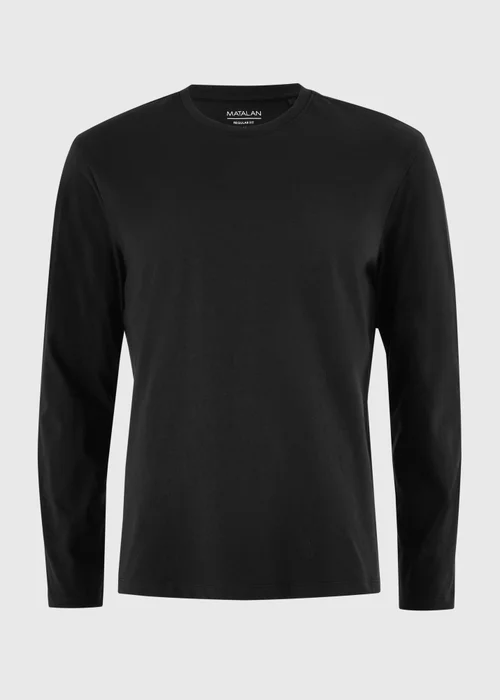 Black Long Sleeve Basic Crew Neck T-Shirt - XS Image 2