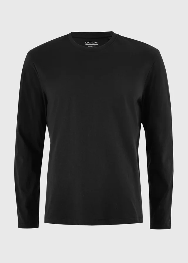 Black Long Sleeve Basic Crew Neck T-Shirt