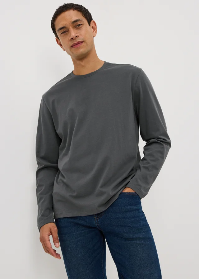 Charcoal Basic Crew Neck T-Shirt