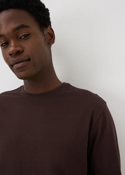Burgundy Long Sleeve Basic T-Shirt - XS Image 3