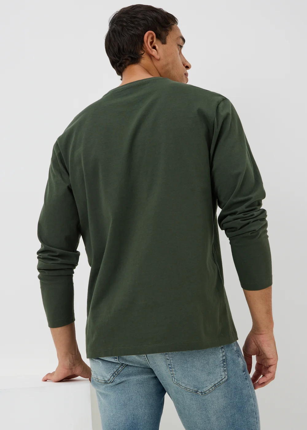 Green Long Sleeve Basic T-Shirt - XS Image 2