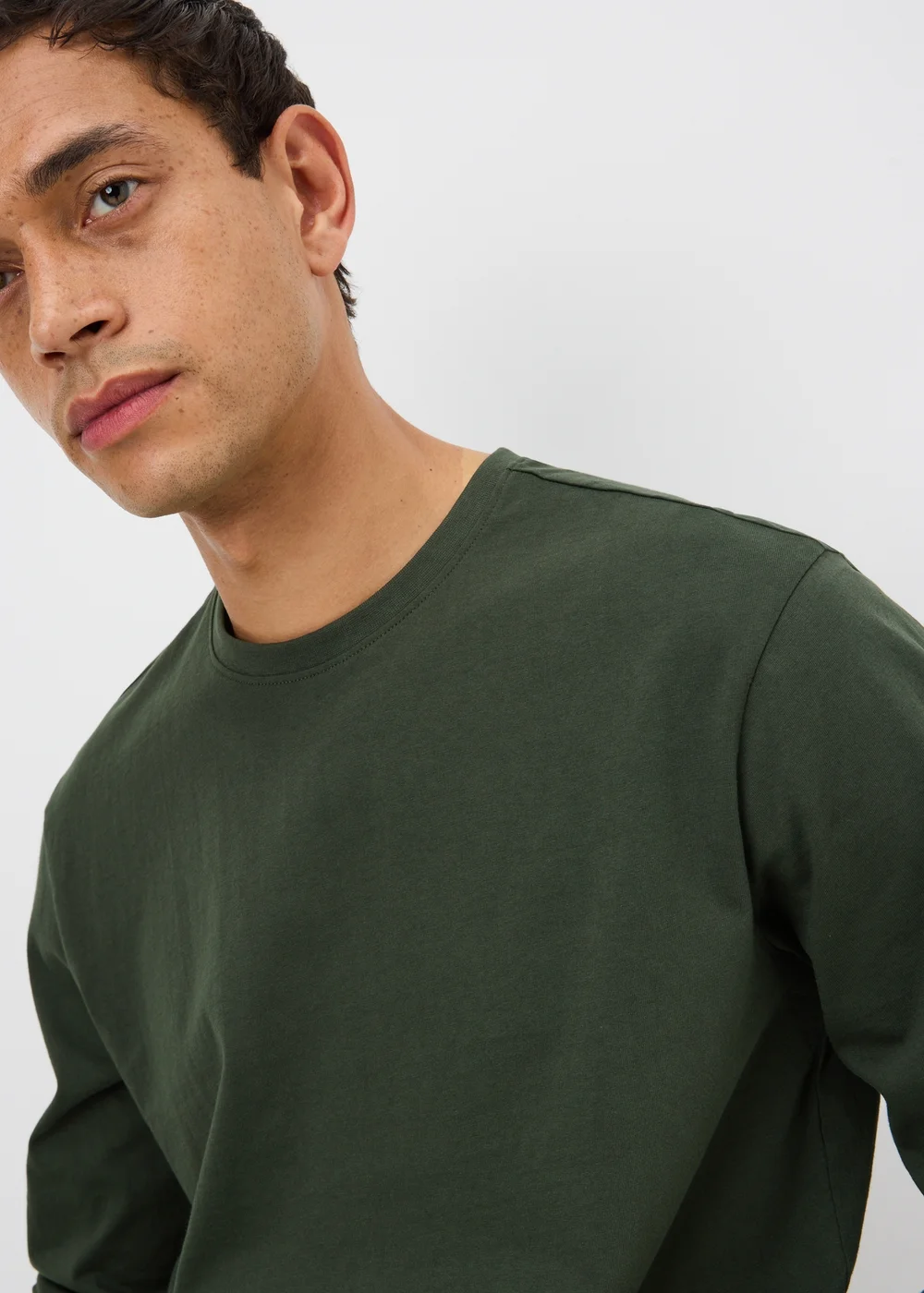 Green Long Sleeve Basic T-Shirt - XS Image 3