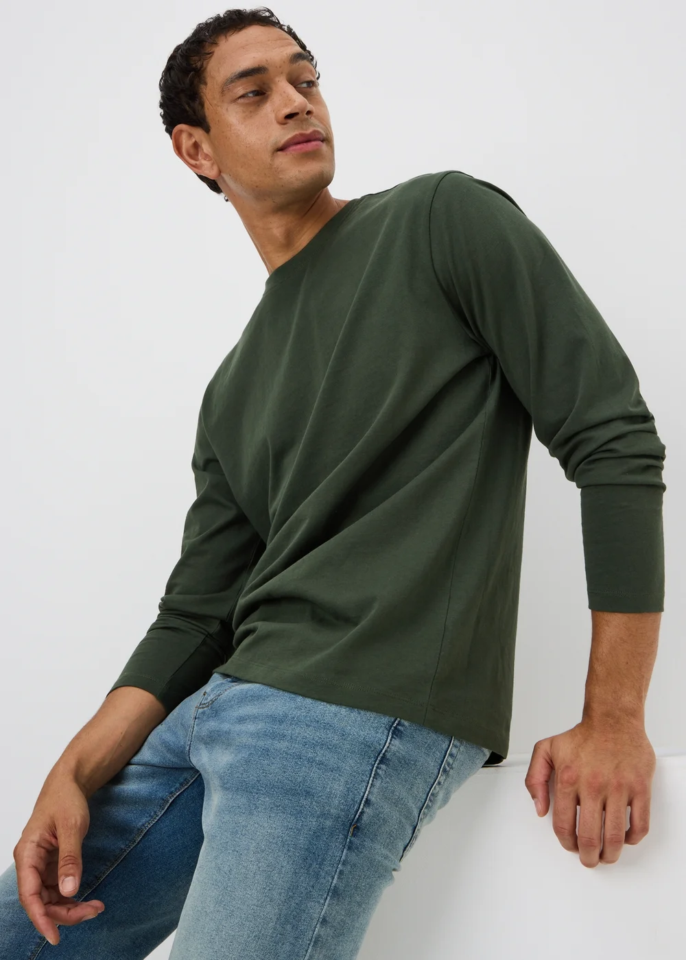 Green Long Sleeve Basic T-Shirt - XS Image 1