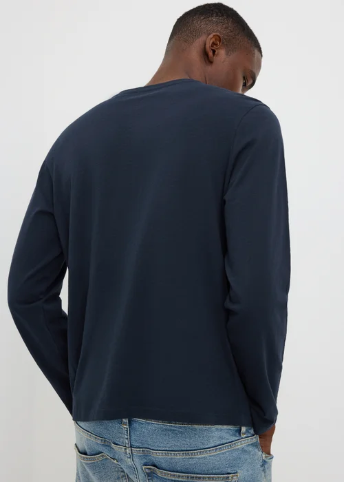 Navy Long Sleeve Grandad T-Shirt - XS Image 2