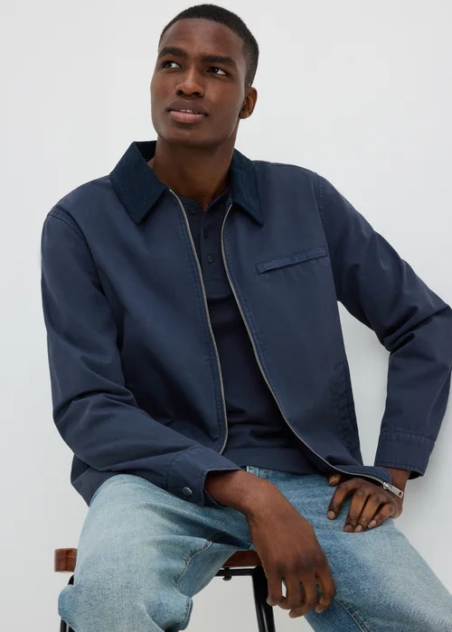 Navy Long Sleeve Grandad T-Shirt - XS Image 3