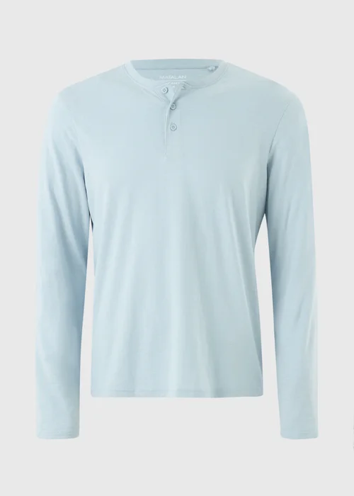 Blue Long Sleeve Grandad Crew T-Shirt - XS Image 3