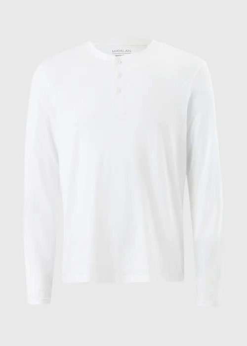 White Long Sleeve Grandad Crew T-Shirt - XS Image 4