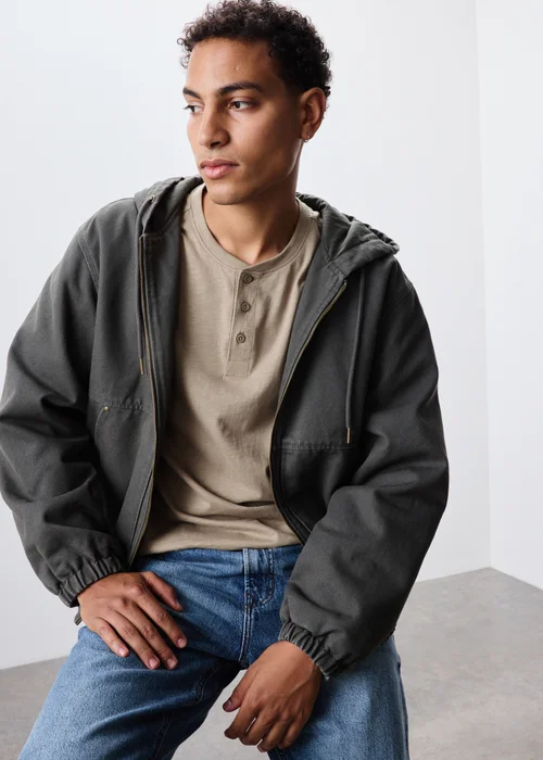 Stone Long Sleeve Grandad Neck T-Shirt - XS Image 1