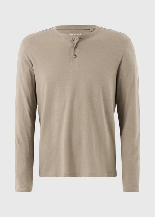 Stone Long Sleeve Grandad Neck T-Shirt - XS Image 5