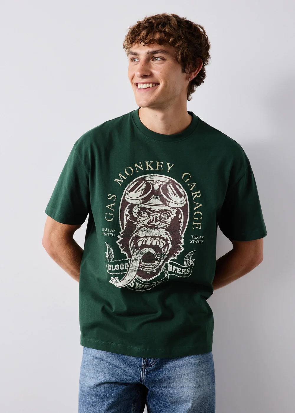 Dark Green Gas Monkey T-Shirt - S Image 1