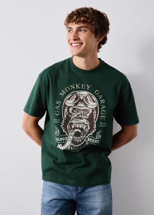 Dark Green Gas Monkey T-Shirt - S Image 1