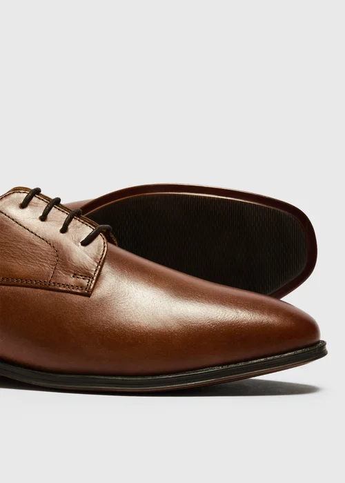 Tan Smart Leather Derby Shoes - 6 Image 2