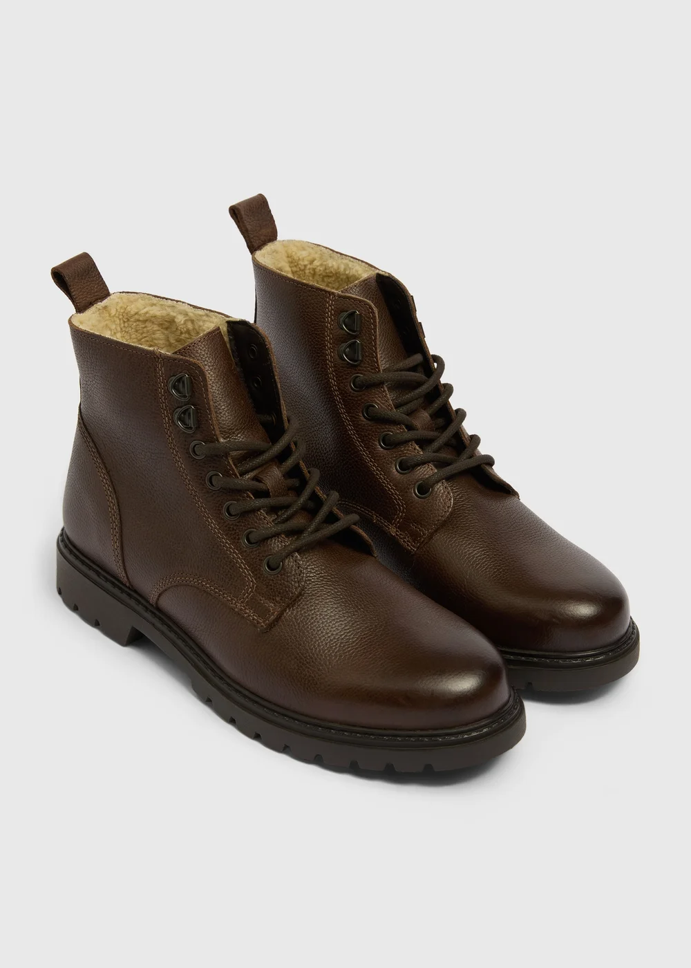 Brown Fur Lined Boots - 6 Image 1