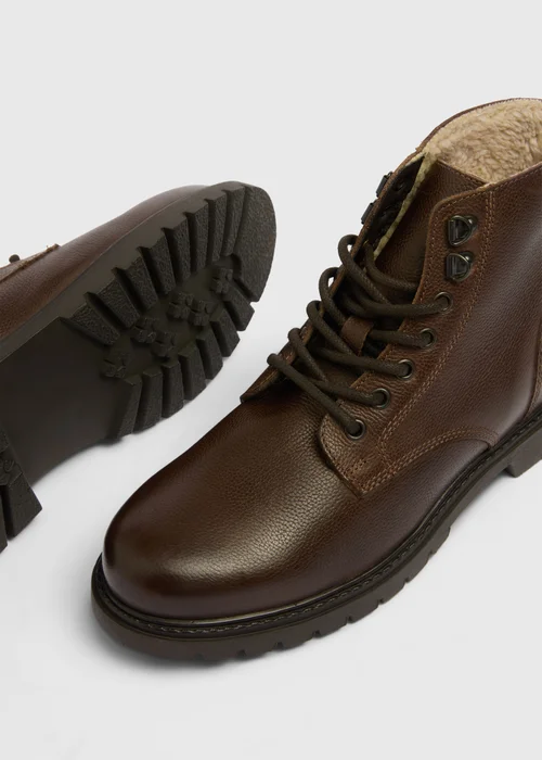 Brown Fur Lined Boots - 6 Image 2