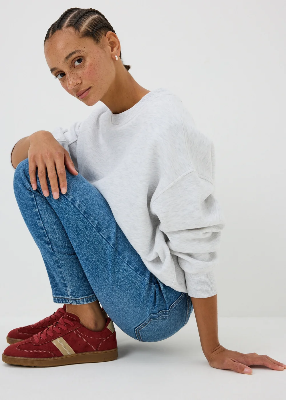 Burgundy Retro Trainers - 3 Image 1