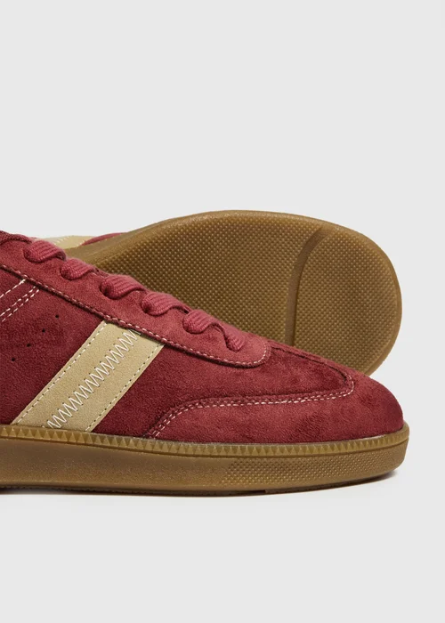 Burgundy Retro Trainers - 3 Image 3