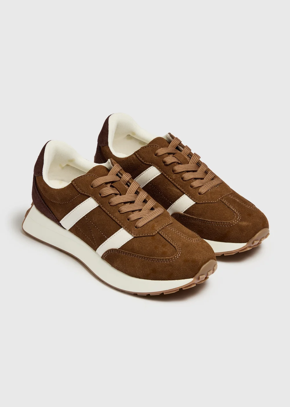 Brown Retro Runner Trainer - 5 Image 1
