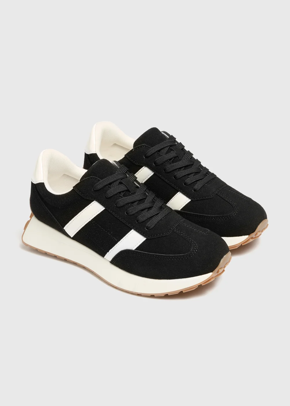 Black Retro Runner Trainers - 3 Image 1