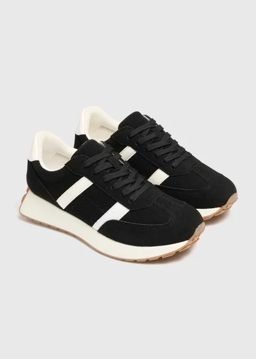 Black Retro Runner Trainers - 3 Image 3