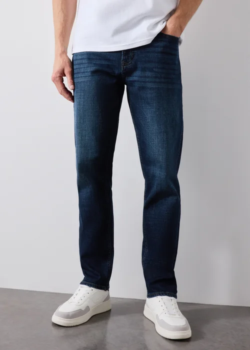 Dark Wash Belted Jeans - 32 R Image 2