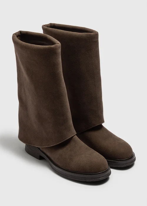 Brown Fold Calf Boots - 3 Image 1