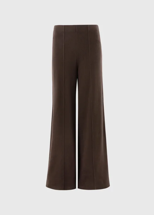 Chocolate Brown Soft Touch Wide Leg Co Ord Trousers - 8/L29 Image 4