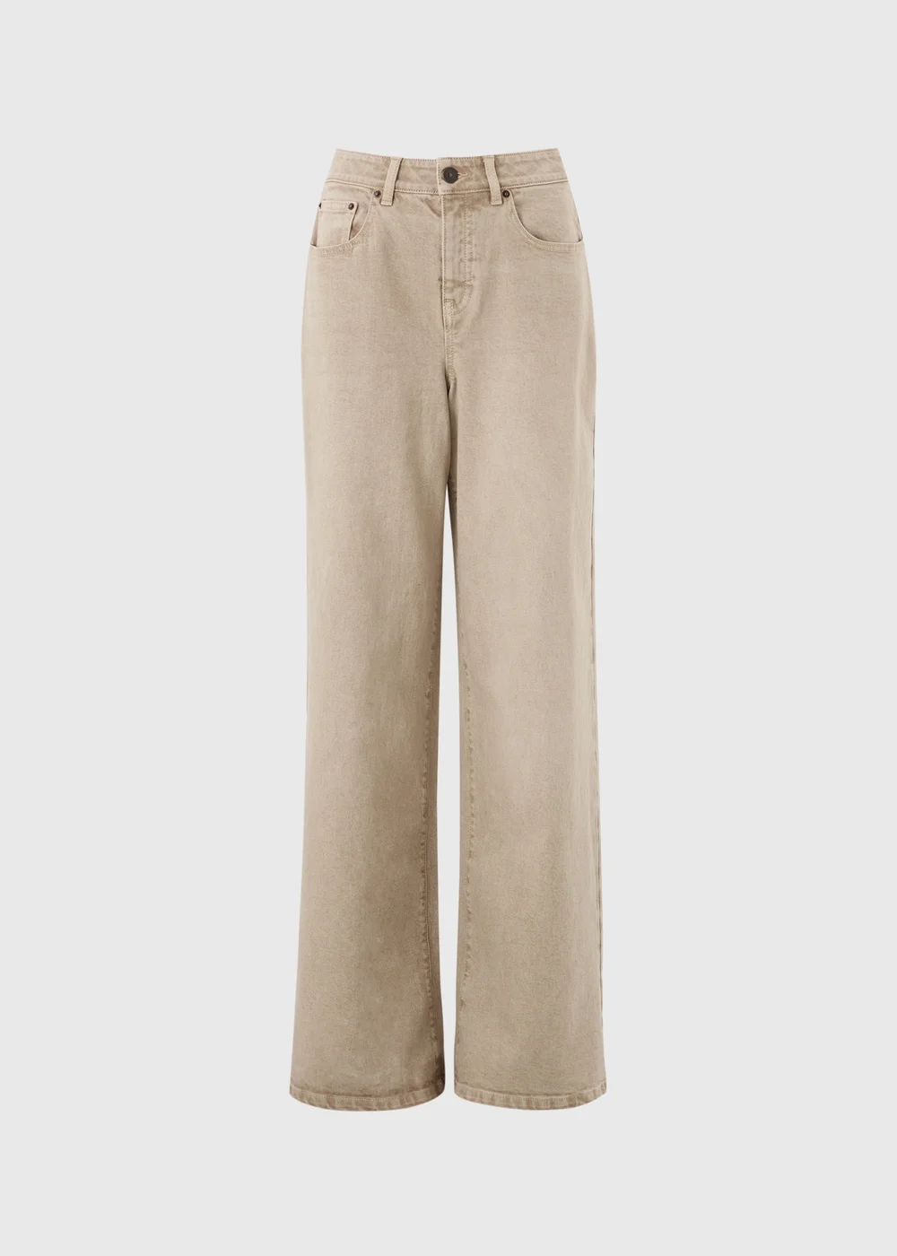 Sand Stretch Mid Rise Wide Leg Jeans - 24/L29 Image 5