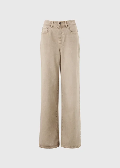 Sand Stretch Mid Rise Wide Leg Jeans - 24/L29 Image 5