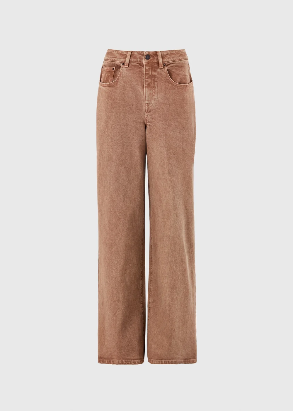 Toffee Stretch Mid Rise Wide Leg Jeans - 24/L29 Image 2