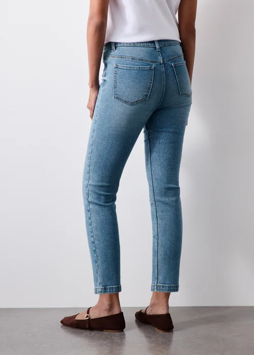 Blue Mid Wash Stretch High Rise Cigarette Jeans - 24/L29 Image 2