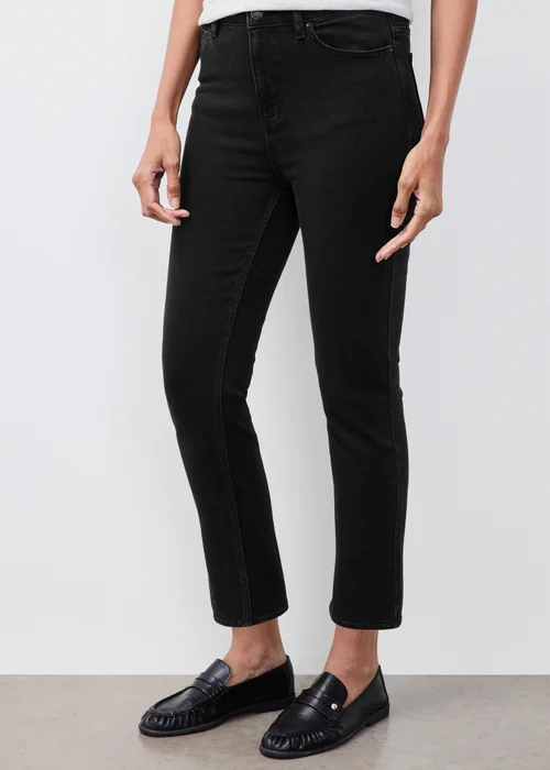 Black Stretch Cigarette High Rise Jeans - 26/L29 Image 3