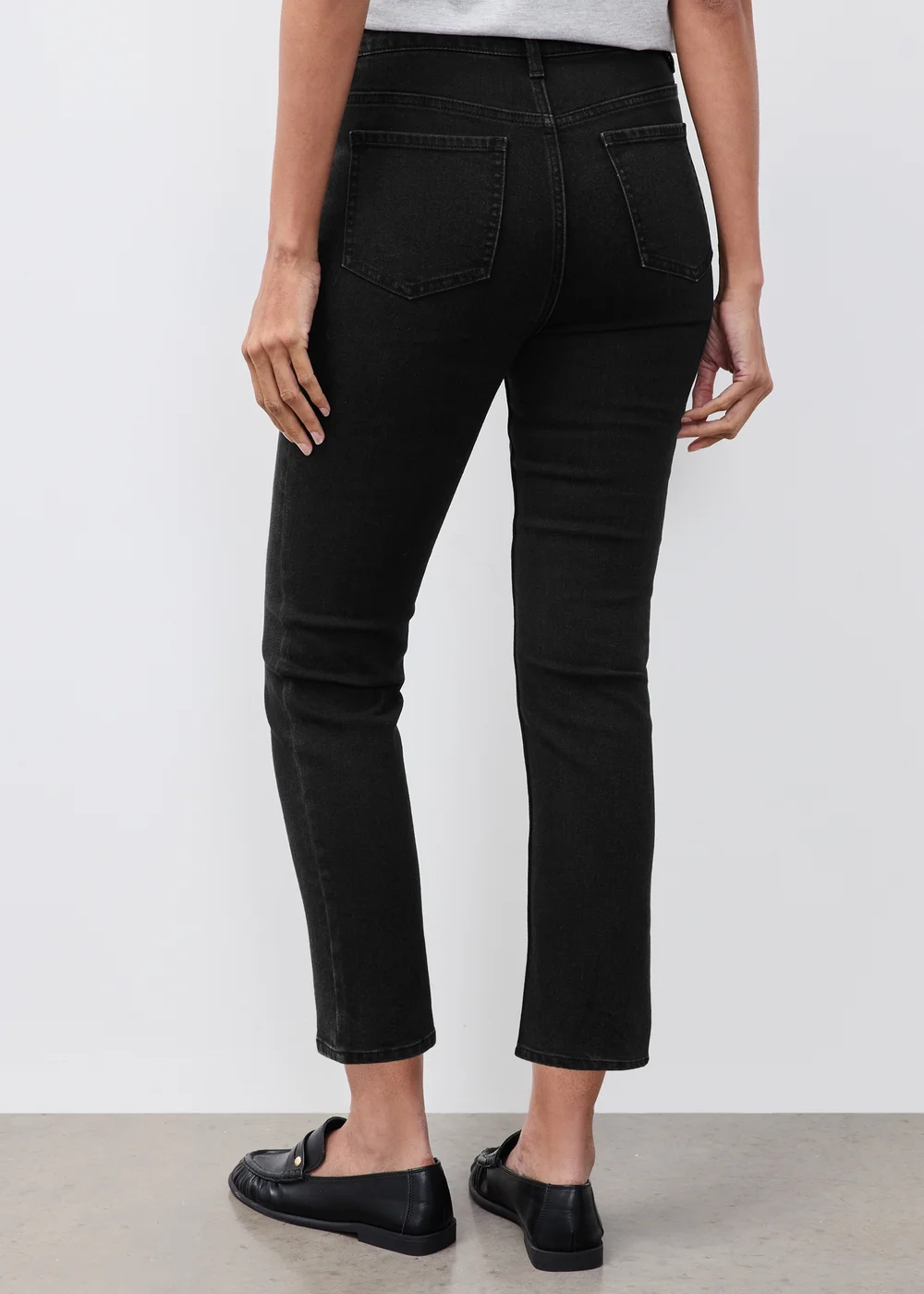 Black Stretch Cigarette High Rise Jeans - 26/L29 Image 2