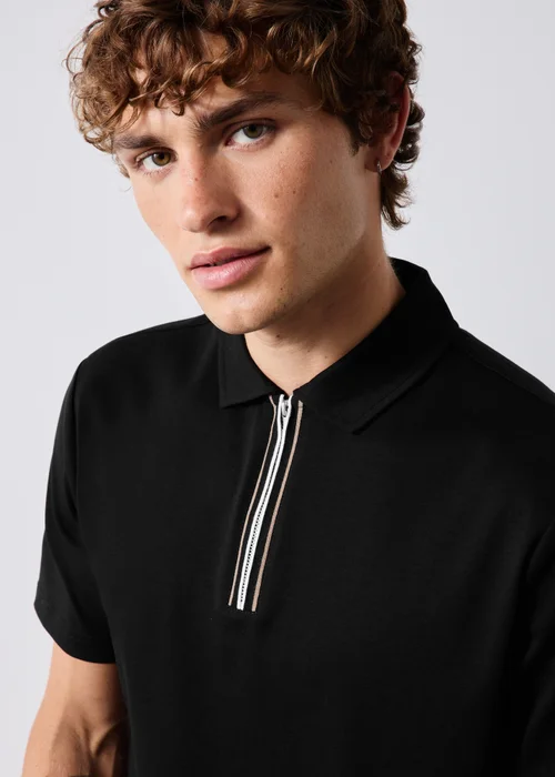 Black Soft Touch Cotton Polo Shirt - XS Image 3