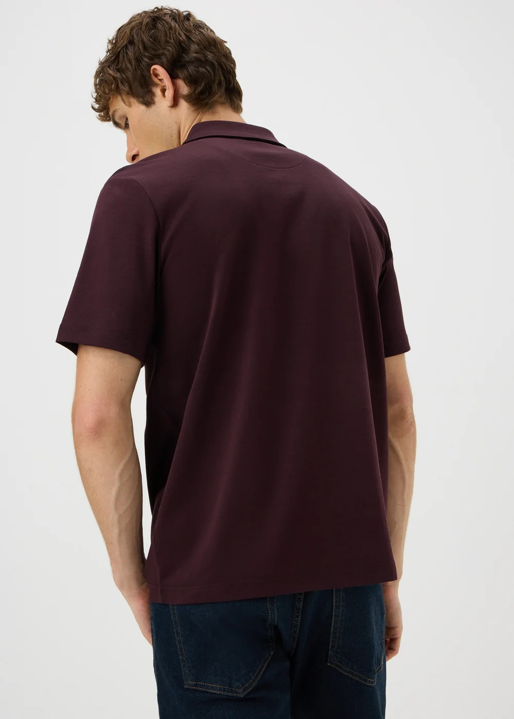 Burgundy Soft Touch Cotton Polo Shirt - XS Image 2