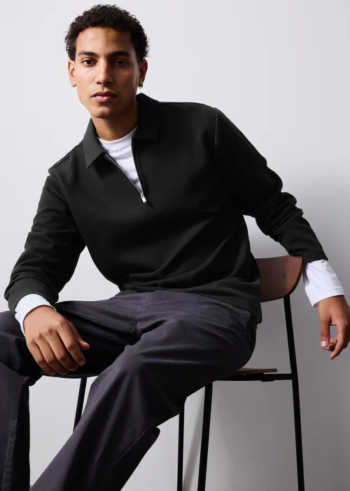 Black Twill Polo Shirt - XS Image 1