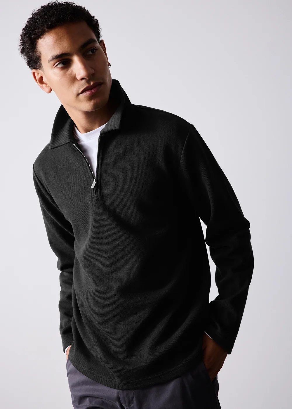 Black Twill Polo Shirt - XS Image 4